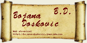 Bojana Dosković vizit kartica